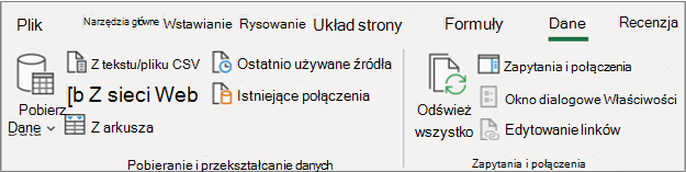 Excel 2016 Power Query Wstążka