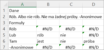 Wyniki przykładu 6