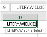 Zrzut ekranu przedstawiający pasek narzędzi Odwołania do funkcji