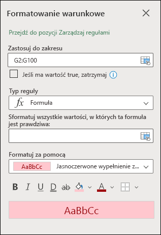 Typ reguły formuły