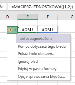 Zagnieżdżone #CALC tablicowe! Błąd
