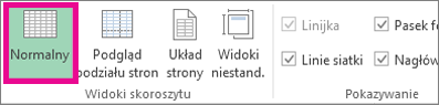 Na karcie Widok kliknij pozycję Normalny