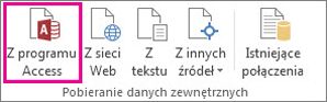 Przycisk Z programu Access na karcie Dane