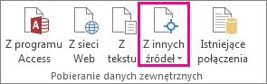 Przycisk Z innych źródeł na karcie Dane