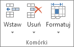 Grupa Komórki na karcie Narzędzia główne