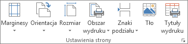 Grupa Ustawienia strony na karcie Układ strony