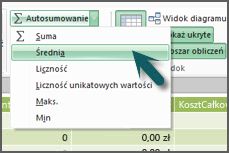Autosumowanie w programie PowerPivot