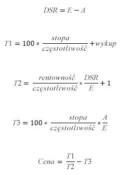 Formuła CENA, gdy N <= 1
