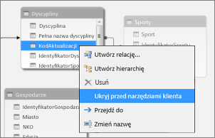 Ukrywanie kolumny w dodatku PowerPivot