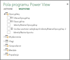 Ukryta tabela i ukryte pola w programie Power View