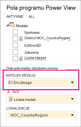 Kafelek programu Power View
