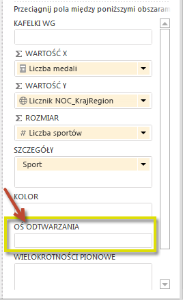 Oś odtwarzania programu Power View