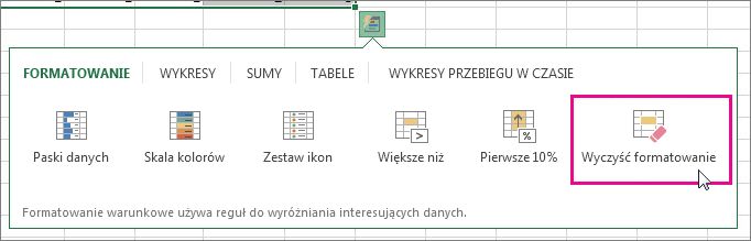 Opcja Wyczyść