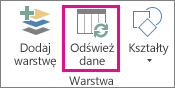 Odświeżanie danych na karcie Narzędzia główne
