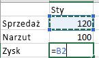 zaznaczanie komórki