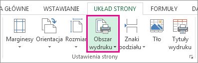 Ustawianie obszaru wydruku