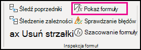 Pokazywanie formuł na pulpicie