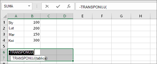 =TRANSPONUJ(