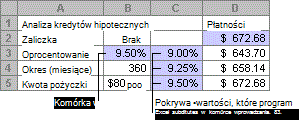 Tabela danych z jedną zmienną