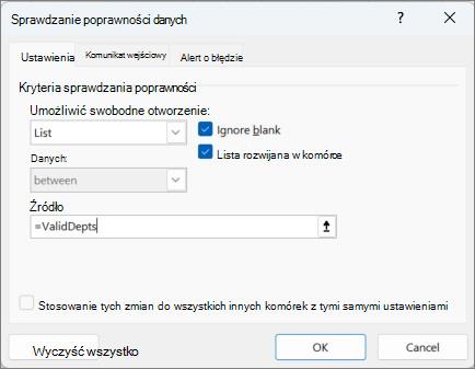 Kliknij przycisk Wyczyść wszystko, aby usunąć listę rozwijaną