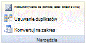 Obraz Wstążki programu Excel