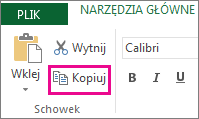 Polecenie Kopiuj w grupie Schowek