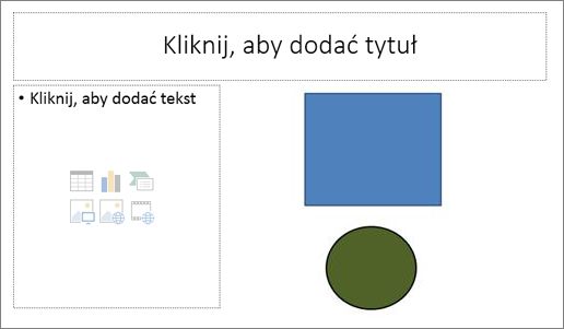 Slajd z dwoma symbolami zastępczymi i dwoma osobnymi obiektami
