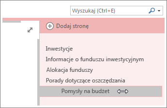Przekształcanie strony w podstronę lub podwyższanie podstrony do poziomu strony