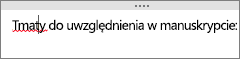 Program OneNote automatycznie wyszukuje potencjalne błędy pisowni