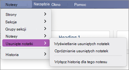 Notesy— usunięte notatki >> — widok Usunięte notatki