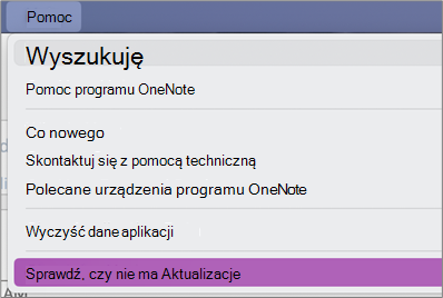 Sprawdź, czy nie ma Aktualizacje