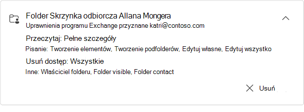 Rozwinięta karta folderu udostępnionego Allana Mundera