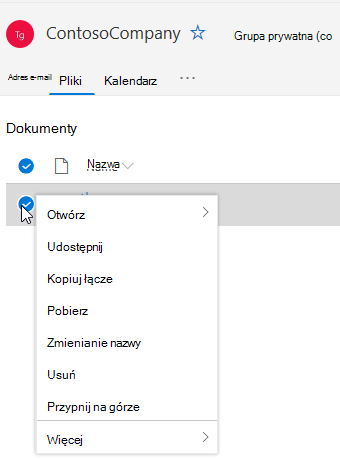 Opcje usuwania i zmieniania nazw plików