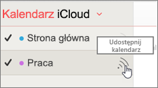 Ikona udostępniania kalendarza w usłudze iCloud
