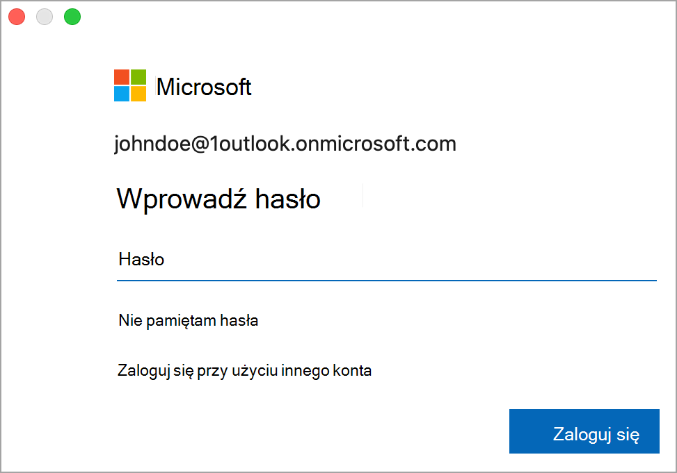 Strona poświadczeń