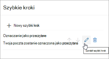 Zrzut ekranu z wyróżnioną ikoną Edytuj szybki krok