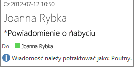 Wiadomość e-mail z oznaczeniem Poufny