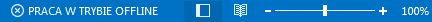 Wskaźnik Praca w trybie offline na pasku stanu programu Outlook