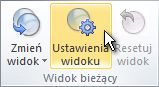 Polecenie Ustawienia widoku na wstążce