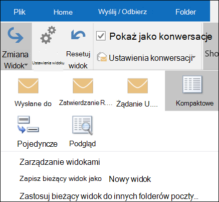 Wybierz pozycję Zmień widok, aby wybrać nowy widok.