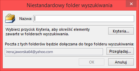 Wprowadź nazwę folderu wyszukiwania