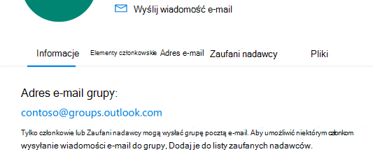 Dodaj zaufanych nadawców do grupy Outlook.com.