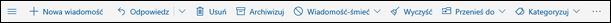 Pasek narzędzi wiadomości usługi Outlook.com