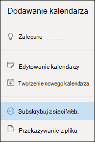 Subskrybowanie kalendarza