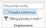 Książka adresowa jest po prawej stronie karty Narzędzia główne.