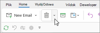 Wybrana strzałka oczyszczania konwersacji