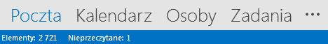 Karta Kontakty znajduje się u dołu ekranu programu Outlook.
