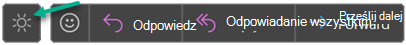 Przycisk Przełącz do jasnego tła w programie Outlook.
