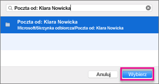 Znajdowanie i wybieranie folderu