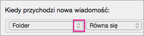 Kliknięcie pagonów w celu otwarcia listy